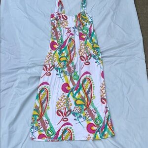 fresh produce White Midi Dress with Multicolor Paisley Print